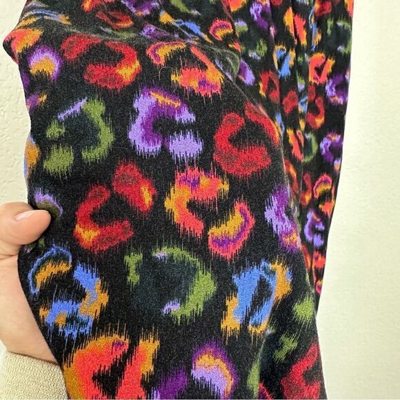 FARM Rio Leopard Print Jersey Sheath Dress in Black Ikat-Dyed Size S - Picture 5 of 13